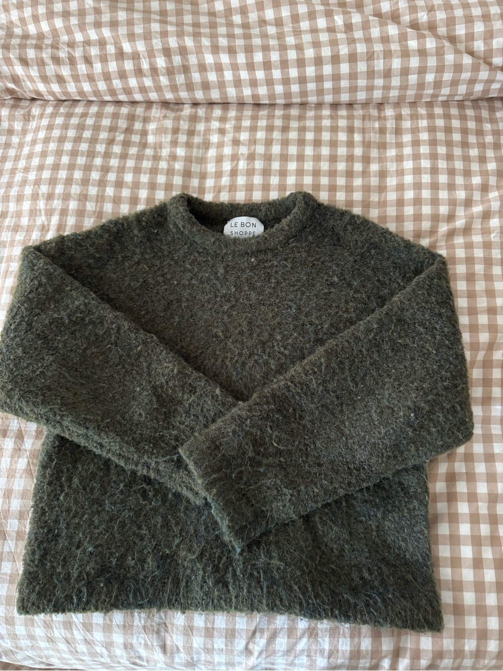 Le Bon Shoppe Women's Olive Crewneck Sweater